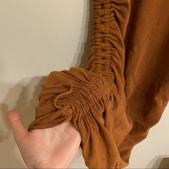 Drawstring camel brown mini dress - Picture 3 of 4